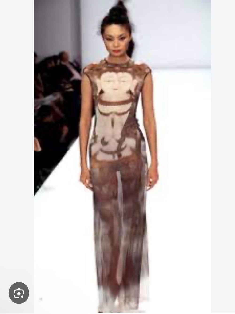1997 Vintage Vivienne Tam Kwan Yin illusion dress and slip XS/0 RARE